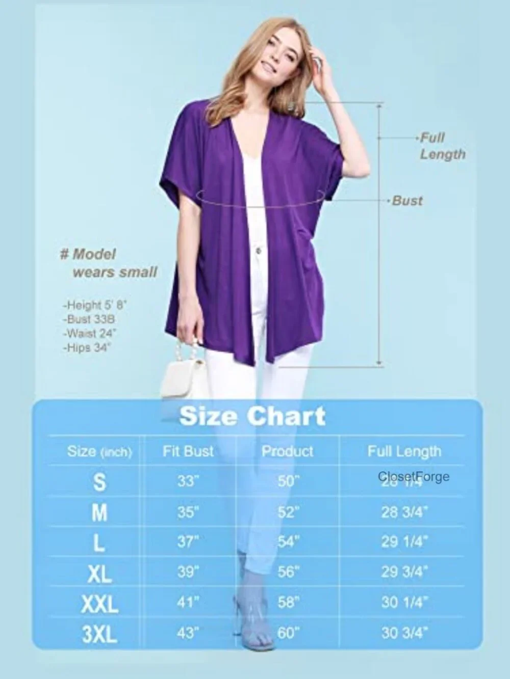 Lightweight Kimono Cardigan - Short Sleeve Open Front Cover-Up